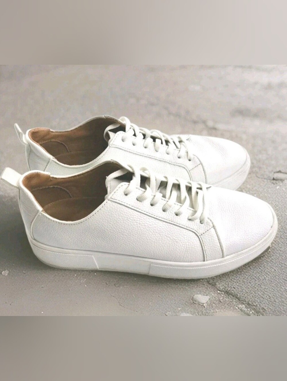 White Leather Lace Up Sneakers Tennis Shoes Sole Society Womens Sz 8M EUC